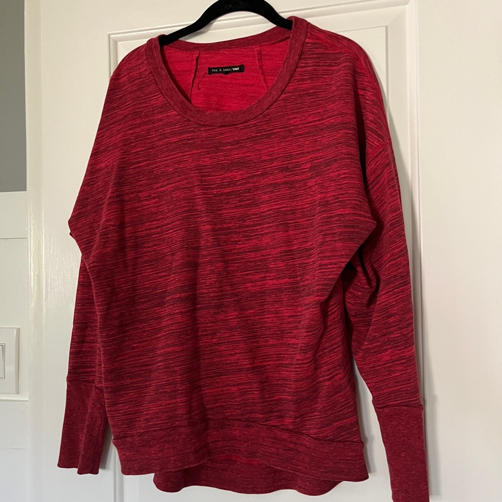 Rag & Bone Knit Sweater Sweatshirt size small Red Pullover